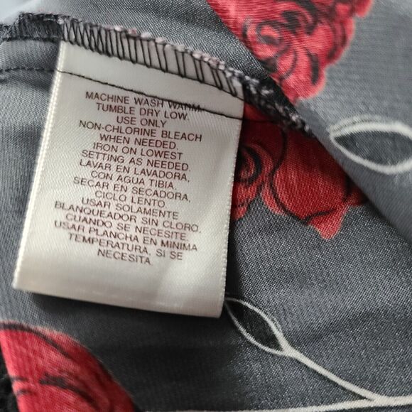 Christie & Jill Womens Button Up Multi-Color Size 10 100% Polyester Short Sleeve - Picture 6 of 12